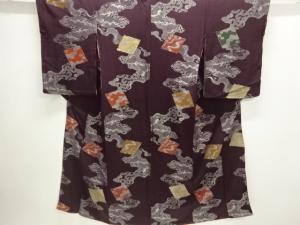 大正ロマン　道長取りに花模様織出し着物